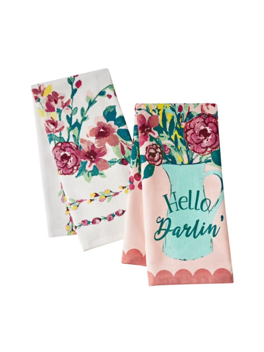 The Pioneer Woman Painted Meadow/White 2-Pack Ranch Floral Kitchen Towel Set